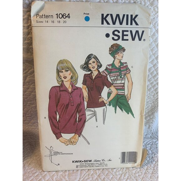 Kwik Sew Misses Top Sewing Pattern sz 14-20 1064 - uncut - Picture 10 of 11